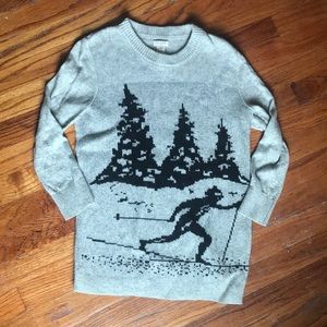 J Crew wool sweater, Nordic skier